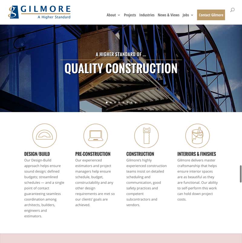 Gilmore Construction Company website
